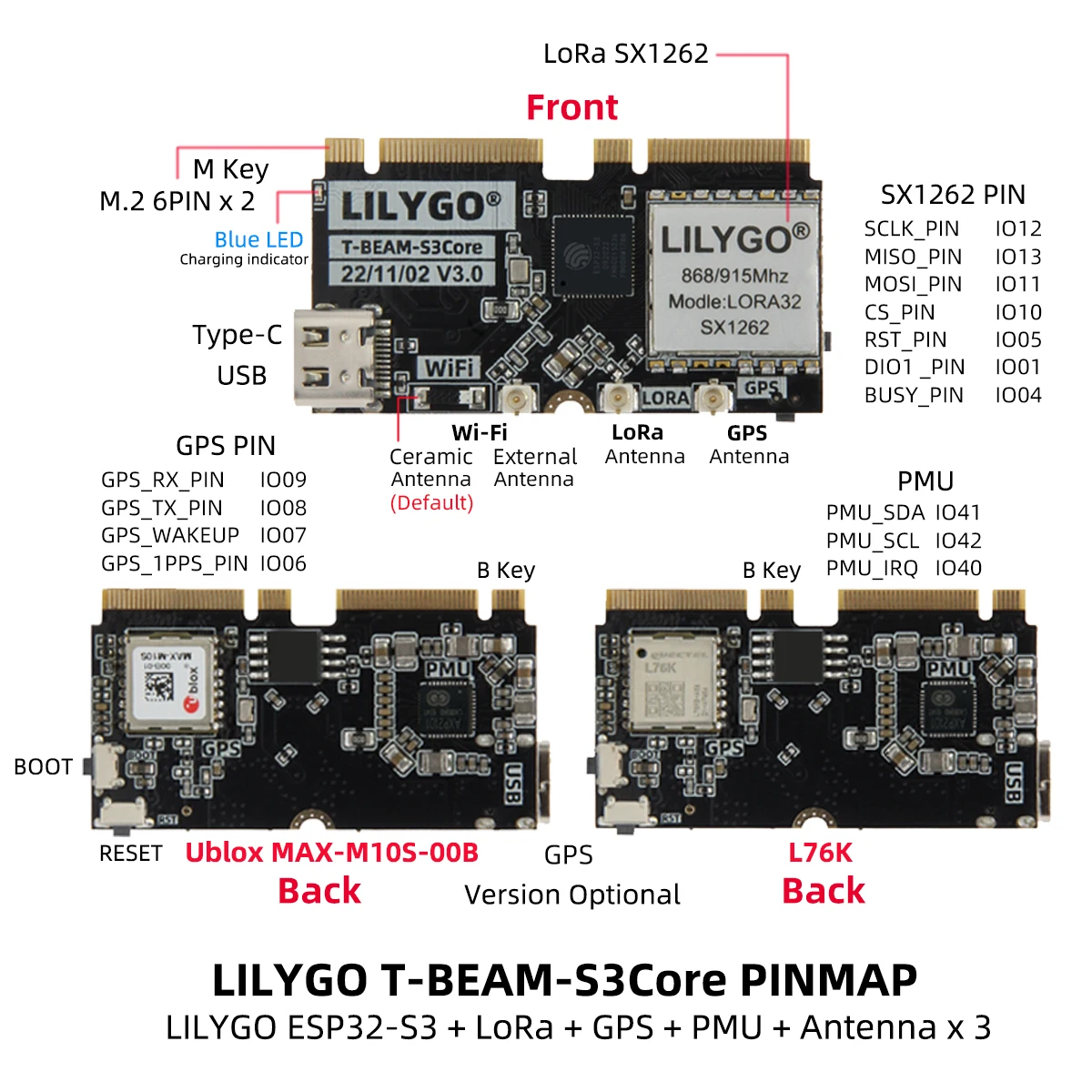 LILYGO T-BEAM-CORE V3.0 L76K U - đánh giá và giá Esp32
