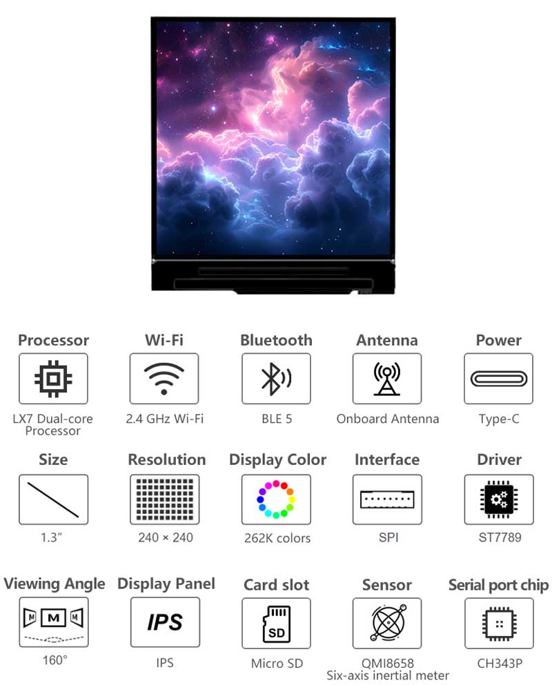 Waveshare ESP32-S3 1.3inch LCD - đánh giá và giá Espressif Esp32